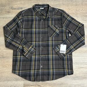 KOLBY Brown and Yellow Plaid Button-Up